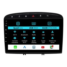 Navigatie Dedicata Peugeot 308 408 (2008-2013), 9Inch, 2Gb Ram, 64Gb Stocare, Carplay