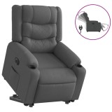 Cumpara ieftin Fotoliu electric rabatabil cu ridicare, gri inchis, textil