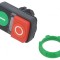 Comutator dublu 22mm roșu/verde IP20