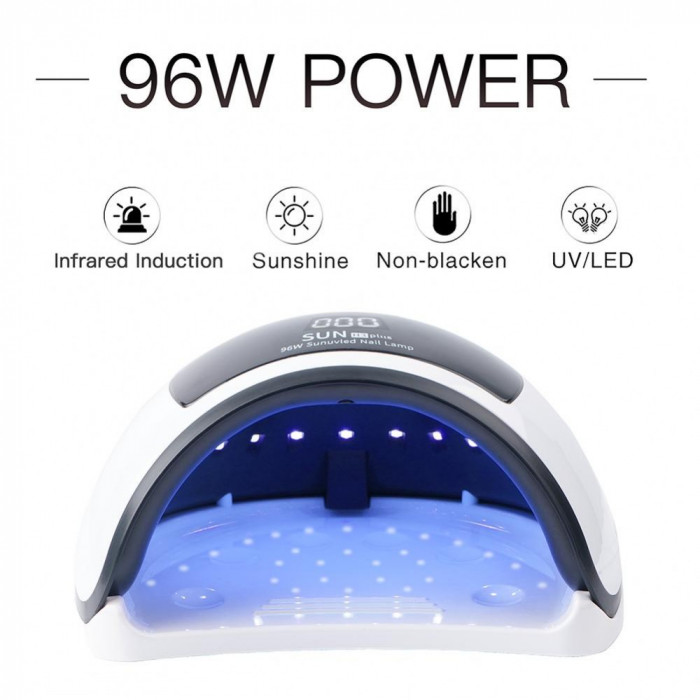 Lampa unghii 96w SUN H3 plus premium UV-LED, timer, senzor, display -39 LED-uri
