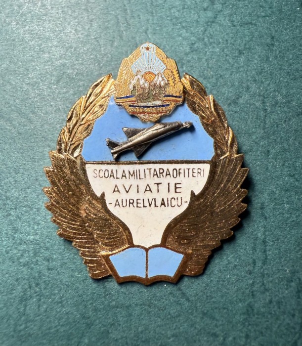 Insigna RSR Scoala Militara Ofiteri Aviatie Aurel Vlaicu