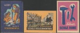 1963 Romania - Set 3 etichete de chibrituri romanesti Protectia muncii