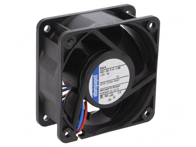 Ventilator DC Axial 24V 60x60x25mm 46m3/h 39dBA Cu Bilă
