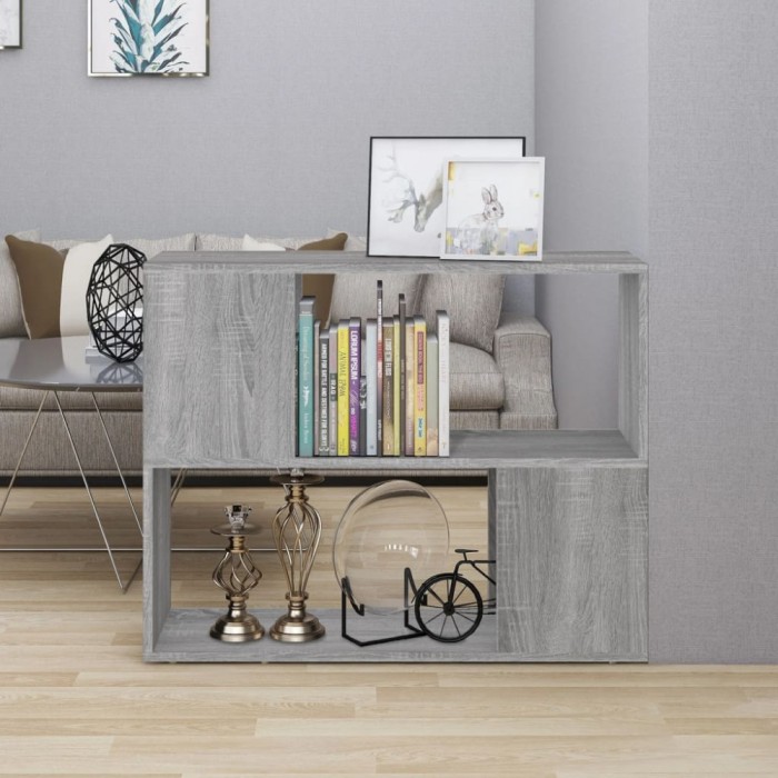 vidaXL Bibliotecă/Separator de cameră, gri sonoma, 80x24x63 cm 826645