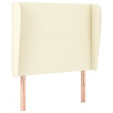 Cumpara ieftin Tablie de pat cu aripioare, crem, 103x23x118/128 cm, piele eco