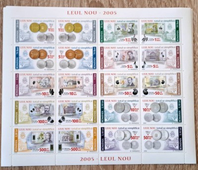 TIMBRE ROM&amp;Acirc;NIA L.P.1687b/2005 -LEUL NOU -BLOC- MNH foto
