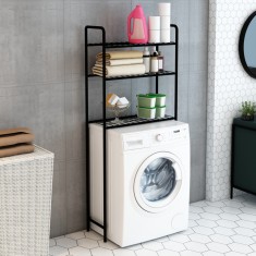 Raft baie deasupra masinii de spalat Nordborg 161x69x24,5cm metal negru [en.casa] HausGarden Leisure