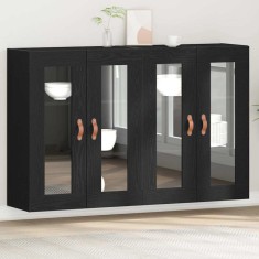 vidaXL Dulap montat pe perete 2 pcs Stejar negru 69.5 x 34 x 90 cm 3334301