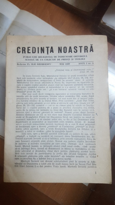 Revista Credința Noastră, Anul I, Nr. 5, mai 1990, Ilie Georgescu 028