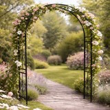Pergola metalica pentru gradina cu suport plante cataratoare, 118x24x220 cm, neagra