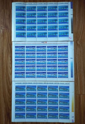 ✅RO 1972 LP 795 &amp;quot;Poduri din Romania &amp;quot;-serie in coli intregi de 25 de marci ,MNH foto