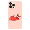 Husa compatibila cu Apple iPhone 13 Pro Max, Viceversa, model The red guy Cow and Chicken, Silicon, TPU, Transparent, Carcasa