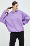 Adidas bluza femei, culoarea violet, cu glugă, neted