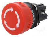 Comutator de siguranţă EAO 16mm Poz.i 2 NC NO roşu fără