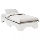 Cumpara ieftin Cadru de pat fără saltea, stivuibil, alb, 75x190 cm, lemn masiv