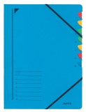 Mapa carton A4 cu elastic si 7 separatoare albastru Leitz Fashion