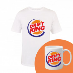 &amp;quot;Drift King&amp;quot; Set Personalizat ? Tricou + Cana Alb S foto