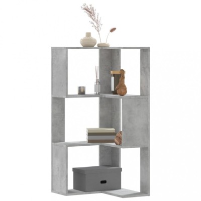 Gossi biblioteca 3 niveluri gri beton 50x50x102 cm lemn prelucrat foto