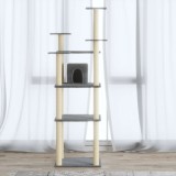 vidaXL Ansamblu pisici, st&acirc;lpi din funie sisal, gri deschis, 171 cm
