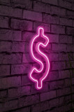 Decoratiune luminoasa LED, Dollar Sign, Benzi flexibile de neon, DC 12 V, Roz, Neon Graph