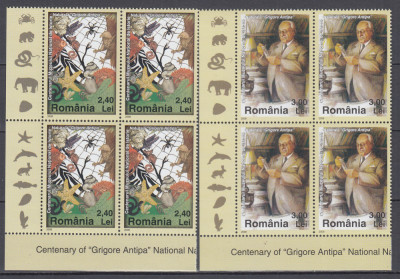 ROMANIA 2008 LP 1803-CENTENARUL MUZEULUI NATIONAL G. ANTIPA BLOCURI 4 TIMBRE MNH foto