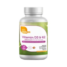 Zahler Chewable Vitamin D3 And K2, Vitamina D3+k2 Masticabila, Formula Avansata