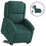 Cumpara ieftin Fotoliu electric rabatabil cu ridicare, verde inchis, textil