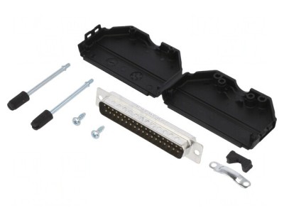 Conector D-Sub 37 PIN Tată Lipire pe Cablu Gold Flash foto