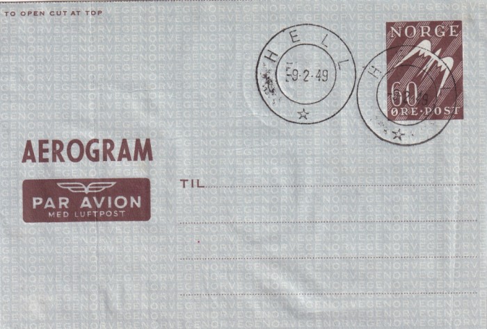 FILATELIE TEMATICA - PLIC NORVEGIA TEMATICA AVION AVIOANE AVIATIE AIRMAIL AEROGRAM
