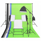 Kit studio foto cu iluminare si masa foto GartenMobel Dekor, vidaXL