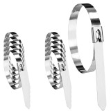 Cumpara ieftin Set 10 coliere metalice inox 200 mm, bride autoblocante pentru cabluri, tevi si furtunuri