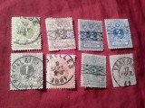 Set Timbre Belgia 1869 si 1888 Cifra si Emblema , 8 val. stampilate