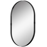 HOMCOM Oglindă de perete, oglindă decorativă 60 x 90 cm din sticlă securizată cu cadru din aluminiu, pentru dormitor, living, hol, negru | Aosom Roman