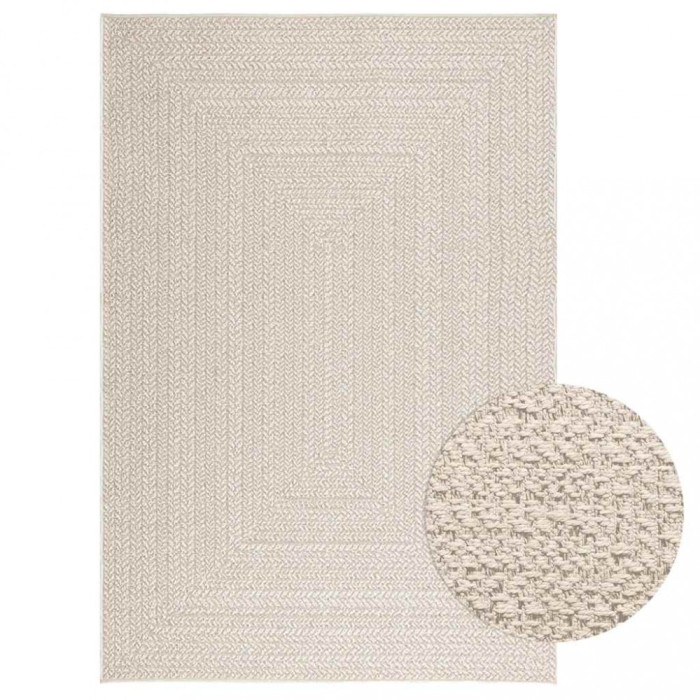 Covor &bdquo;ZIZUR&rdquo; crem aspect iută pentru interior și exterior