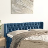 VidaXL Tăblie pat cu aripioare albastru &icirc;nchis 163x16x78/88 cm catifea