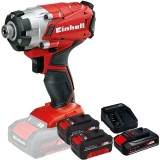 Einhell TE-CI 18/1 Li PXC + Starter Kit + Twinpack - Masina de insurubat cu impact 140 Nm + Set 1 acumulator si incarcator Li-Ion 18 V 2.5 Ah + Set 2