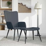 VidaXL Scaun de relaxare cu taburet, gri &icirc;nchis, catifea