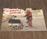 Carte Poștală Umoristică Vintage 1970 Franța &ndash; Bătr&acirc;n cu Cărucior