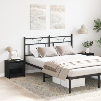 vidaXL Dulap de noapte cu sertar 2 pcs Stejar Negru 40 x 30 x 39 cm 862575 foto