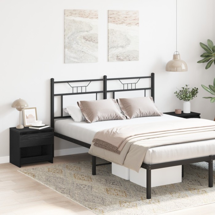 vidaXL Dulap de noapte cu sertar 2 pcs Stejar Negru 40 x 30 x 39 cm 862575