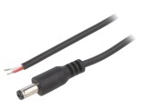 Cablu Alimentare 2x0,5mm2 DC 5,5/2,1 Mufă Drept Negru 2m