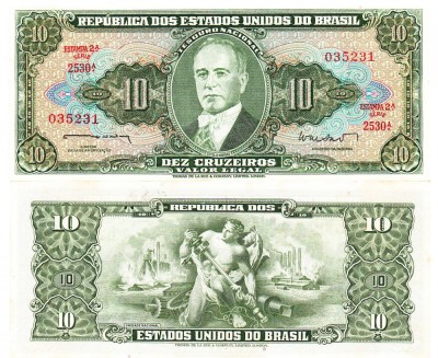 Brazilia 10 Cruzeiros 1962 P-177b UNC foto