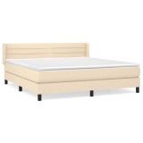 Cumpara ieftin Pat continental cu saltea, crem, 180x200 cm, textil