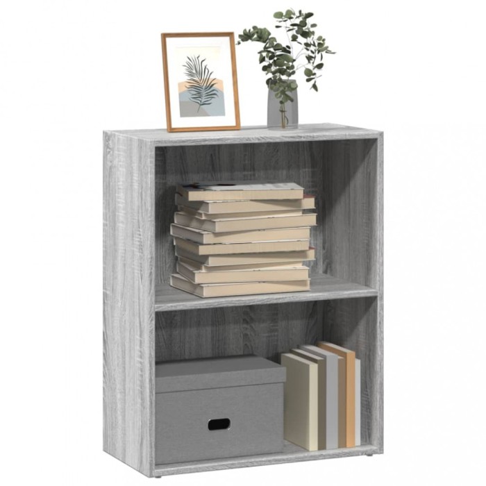 Gossi biblioteca, gri sonoma, 60x30x77 cm, lemn prelucrat