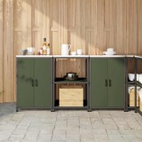 Set de depozitare pentru bucătărie cu raft 3 pcs Verde măsliniu