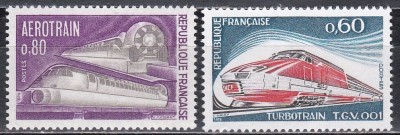 Franta 1970, 1974 - Trenuri de mare viteza, 2 Serii, MNH foto