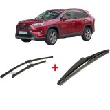 Cumpara ieftin Set 3 stergatoare TOYOTA RAV 4 IV (_A4_) din 2012 - 2019, pentru parbriz si luneta fata si spate auto, Bosch Twin, din cauciuc siliconat rezistent, TO