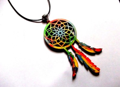 pandantiv cu Dreamcatcher din lemn 46902 foto