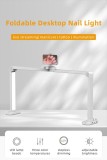 Lampă de birou fără umbre pentru unghii, Foldable Desktop Nail Light, albă