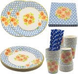 Set de vesela pentru petrecere REDO, carton, multicolor, 96 piese